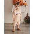 thumbnail image 5 of BemeyourBBs Baby Halloween Plaid Overall Romper Pumpkin Ghost Sleeveless Bodysuit, 5 of 9