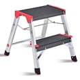 thumbnail image 1 of Gymax Folding Aluminum Lightweight Ladder 2 Step Non-Slip Platform Stool, 1 of 10