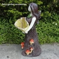 thumbnail image 2 of Enchanted Fairy Garden Decor Set: Handcrafted Fairy Statue & Fairies for Fairy Garden with Large Outdoor Bird Feeder - Garden Sculptures & Statues for Outdoor Fairy Garden Displays, 2 of 8