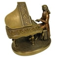 thumbnail image 4 of Religious Gifts Classical Composer Wolfgang Amadeus Mozart with Piano 8 1/8 Inch Cold Cast Bronze Statue Figurine, 4 of 5