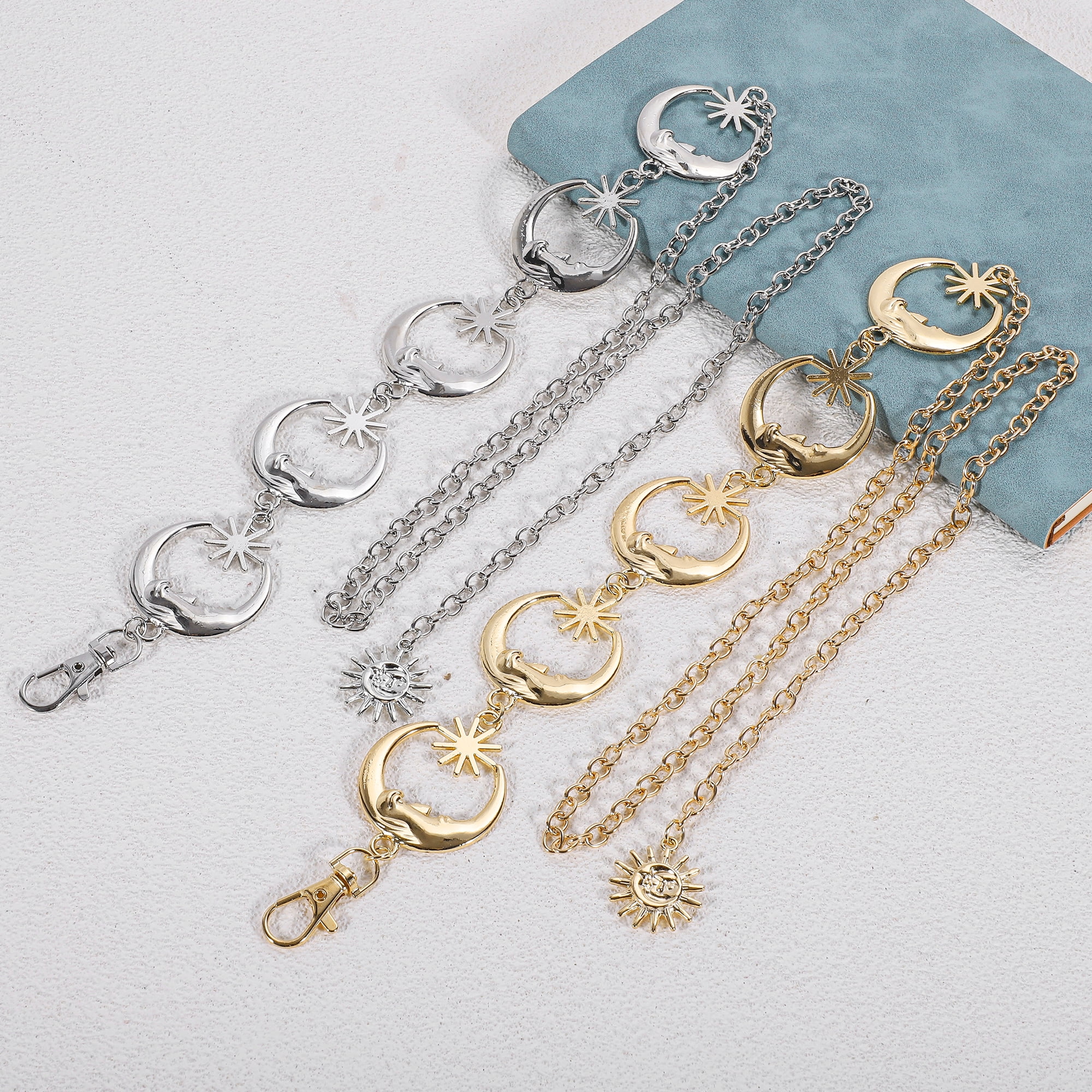 Unique Bargains Moon Pendant Adjustable Waist Belt for Fashionable Styling Silver Tone