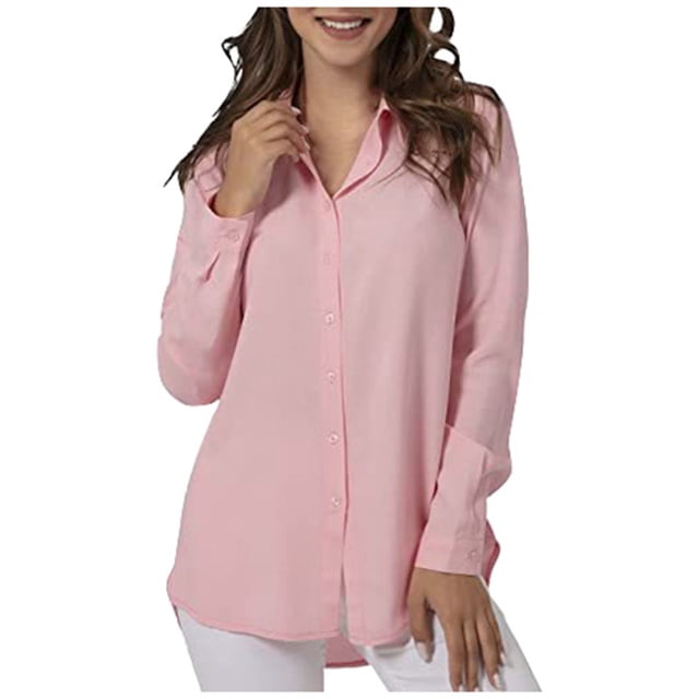 WEAIXIMIUNG Long Sleeve Shirts for Women Button Up Womens Comfortable and Fashionable Shirt Casual Long Sleeved Cardigan Button Up Shirt Top Shirt