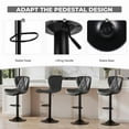 thumbnail image 4 of Daluvenix Modern Bar Stools Set of 3, Adjustable Swivel Counter Height Bar Chairs with Back, Faux Leather Upholstered for Kitchen Island, Black, 4 of 7