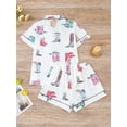 thumbnail image 6 of ATAIKU Womens Pajamas Sets Cowboy Boot Short Sleeve Button Down Sleepwear Top and Shorts 2 Piece Pjs Lounge Set S-XXL, 6 of 8