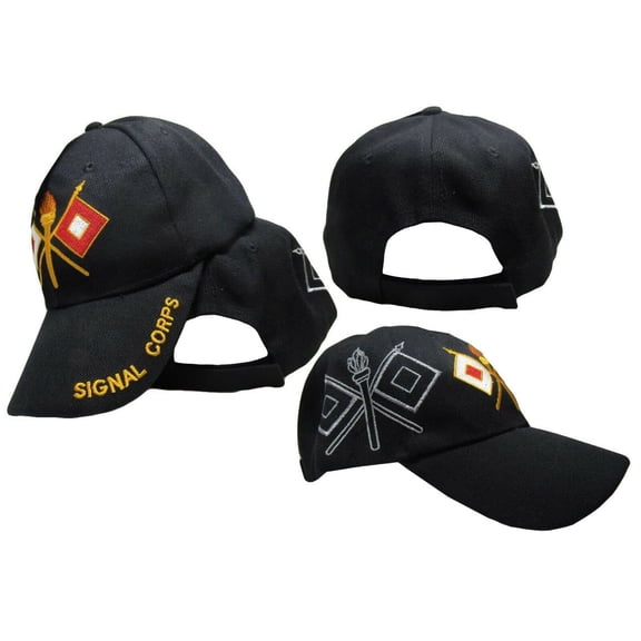 U.S. Army Signal Corps Black Ball Cap Hat Embroidered () CAP618