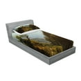 thumbnail image 2 of Ambesonne Landscape Fitted Sheet & Pillow Sham Set, Nepal Forest Majestic, Twinxl, Green Pale Yellow, 2 of 2