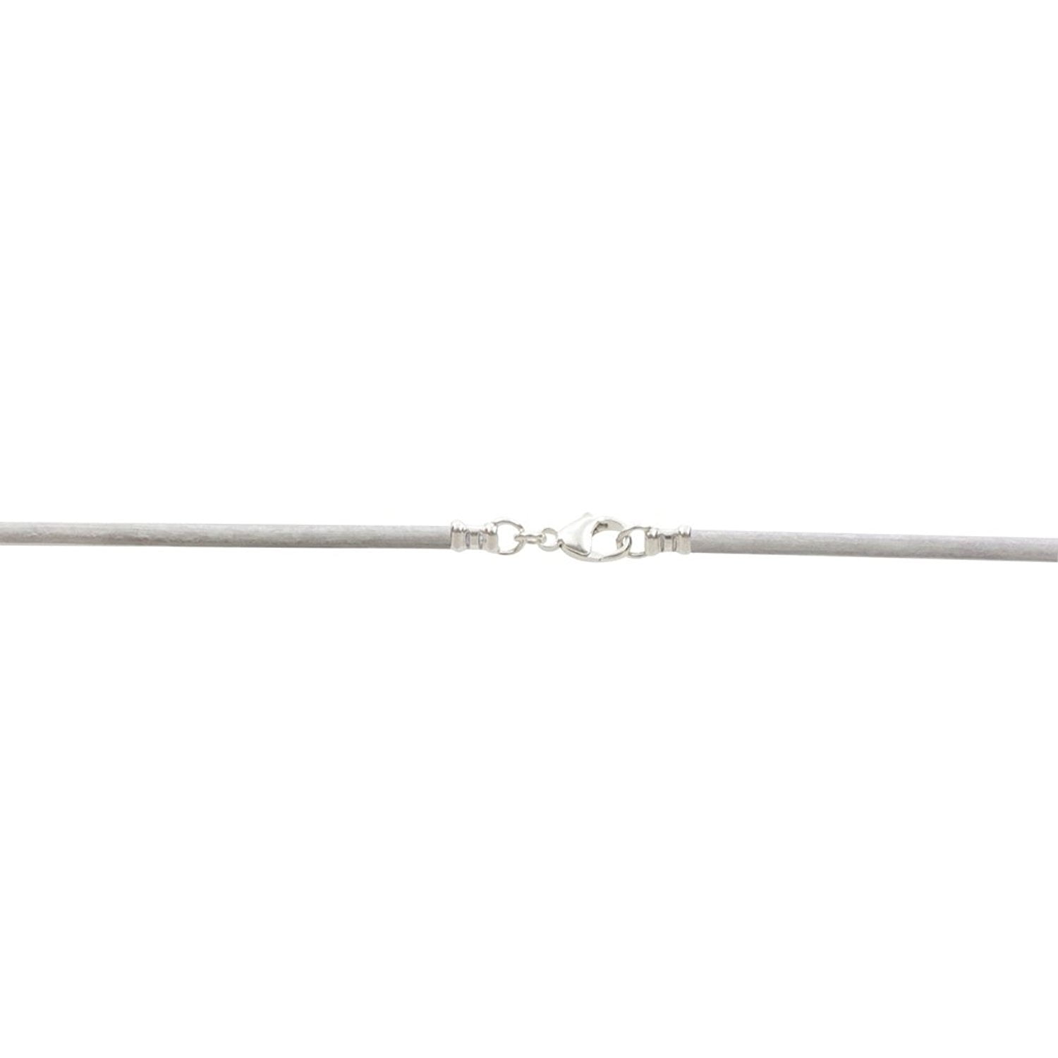 Sterling Silver 1.8mm Fine White Leather Cord Necklace