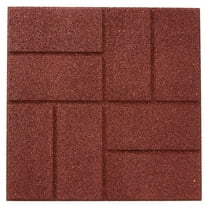 Dual Sided Rubber Paver Tile - 16" X 16" X 3/4" (Red, 5 Tiles)