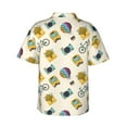 thumbnail image 3 of Daiia Travel Elements Hawaiian Shirt for Men Gentle Cotton Regular Short Sleeve Casual-Small, 3 of 9