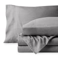 thumbnail image 4 of Bare Home Washed Sheet Set - Premium 1800 Collection - Deep Pocket - 4 Piece - King, Frost Gray, 4 of 6