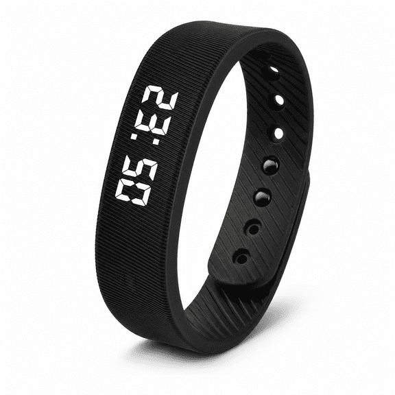 Vibrating Alarm Clock Watch for Heavy Sleepers, Silent Wake Up Bracelet with Vibration Alert and Step Tracker, Black