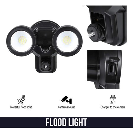 Wasserstein - Floodlight with Charger for Blink Outdoor Camera - Black