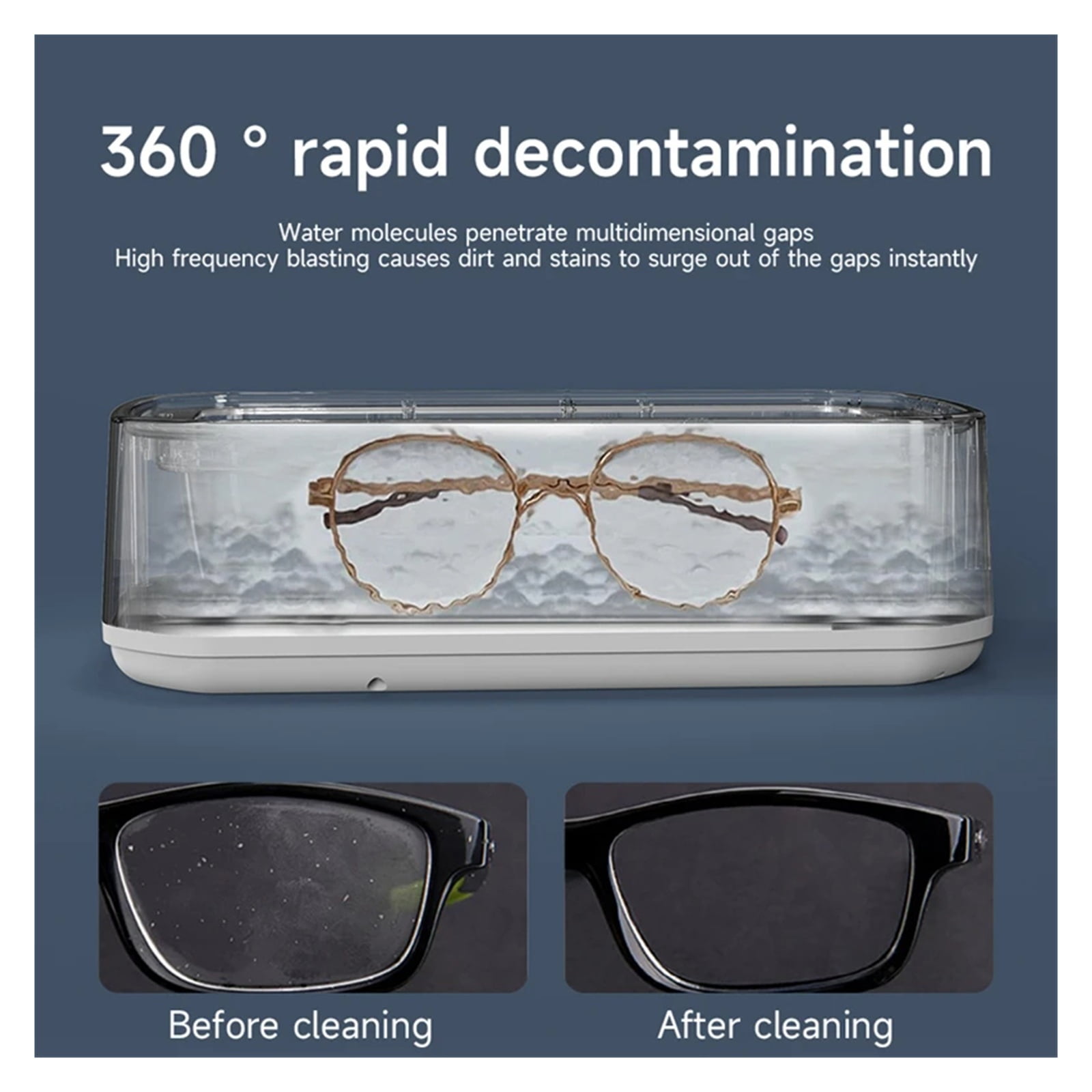 Black Ultra Machine Glasses Cleaning Machine Large Capacity Jewelry Braces Professional Cleaner ,Convenient to Use