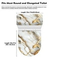thumbnail image 6 of COEQINE Toilet Lid Cover and Toilet Tank Cover, Machine Washable Easy Installation Breathable Bathroom Toilet Lid Cover White Gold Marble Toilet Cover 2 Piece Set, 6 of 7