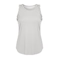 thumbnail image 7 of KHONTS Girls Summer Workout Tank Tops Ruffle Sleeveless Racerback Crewneck Casual Loose Activewear White 160, 7 of 7