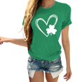 thumbnail image 1 of Pxiakgy Vente Chaude! T-Shirt Trèfle de la Saint-Patrick pour Femmes Chanceux Irlandais Manches Courtes T-Shirt Graphique Trèfle Mode Décontractée Imprimé Amour Col Rond Manches Courtes T-Shirt, 1 of 4