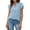 Z Solid Blue, variant on Fantaslook Pleated Blouses for Women Dressy Casual Tops Business Work Shirts Ruffle Sleeve Crew Neck Summer Outfits