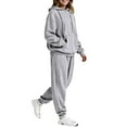 thumbnail image 3 of Aofany Womens Tracksuit Zip Up Hoodie Sweatsuits 2 Piece Outfits Jogger Pant Sets with Pockets Baggy Sweatshirt Sportswear, 3 of 7
