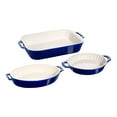 thumbnail image 1 of STAUB Ceramique Ensemble de Plats de Cuisson Mélangés Bleu Foncé 3 Pcs, 1 of 6