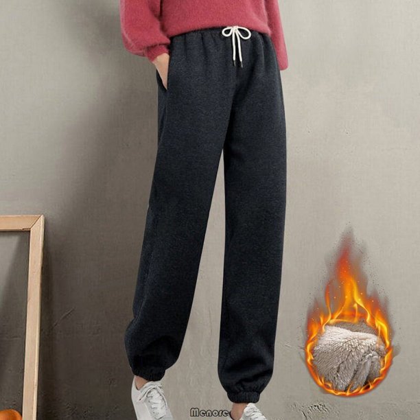 Pantalones gruesos de forro polar para mujer, pantalón Harlan informal, Pantalones rectos versátiles, pantalones de chándal cálidos hasta el tobillo, moda, nuevo