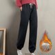 thumbnail image 1 of Pantalones gruesos de forro polar para mujer, pantalón Harlan informal, Pantalones rectos versátiles, pantalones de chándal cálidos hasta el tobillo, moda, nuevo, 1 of 4