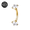 Gold(1.6*10mm*5mm), variant on 1PC Titanium Curved Zirconia Curved Navel Rings,for Eyebrow Labret Tongue Cartilage Nipple Piercing