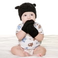 thumbnail image 4 of Gorro de invierno para bebé, gorro de lana con orejas pequeñas, guantes, conjunto de dos piezas con protección para las orejas y forro cálido, 4 of 6