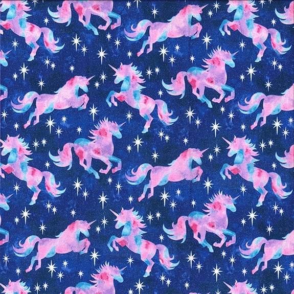 Fabric Tradtions 44" 100 Cotton Novelty Unicorn Sky Sewing & Craft