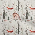 thumbnail image 1 of oneOone Popeline de Coton Tissu Rouge Cerf Projets de Couture Tissu Imprimé au Mètre 42 Pouces de Large, 1 of 5
