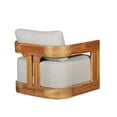 thumbnail image 4 of Paradiso Outdoor Solid Teak Swivel Chair - Gray Fabric, 4 of 5