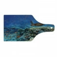 thumbnail image 1 of Fish Cutting Board, Exotic Fish and Turtle in Fresh Water on Stony Corals Bio Diversity Wild Life Photo, Tempered Glass Cutting and Serving Board, Wine Bottle Shape, Multicolor, by Ambesonne, 1 of 1