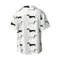 thumbnail image 6 of Lsque Dachshund Dog print Men's Cuban Collar Short Sleeve Shirt Summer Beachwear Casual Button Down Fashionable Vacation Leisure Shirt-X-Large, 6 of 7