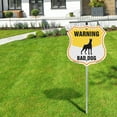 thumbnail image 5 of Beware Of Dog Shield Sign Warning Bad Dog (5 Pack) 12 inch X 12 inch Shield Shaped Commercial Grade Plastic Signs with Aluminum Mounting Stakes Weather Resistant, UV Protected for, 5 of 8