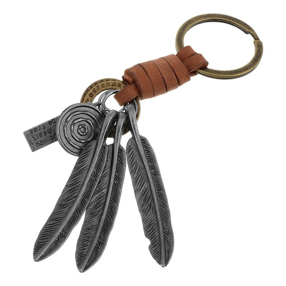 Zehuanyu Unisex Plume Shaped Keychain Charm Backpack Charm Western Style Decorations Fashionable and Cute Keyring Holder for Antique Keychain Jewelry
