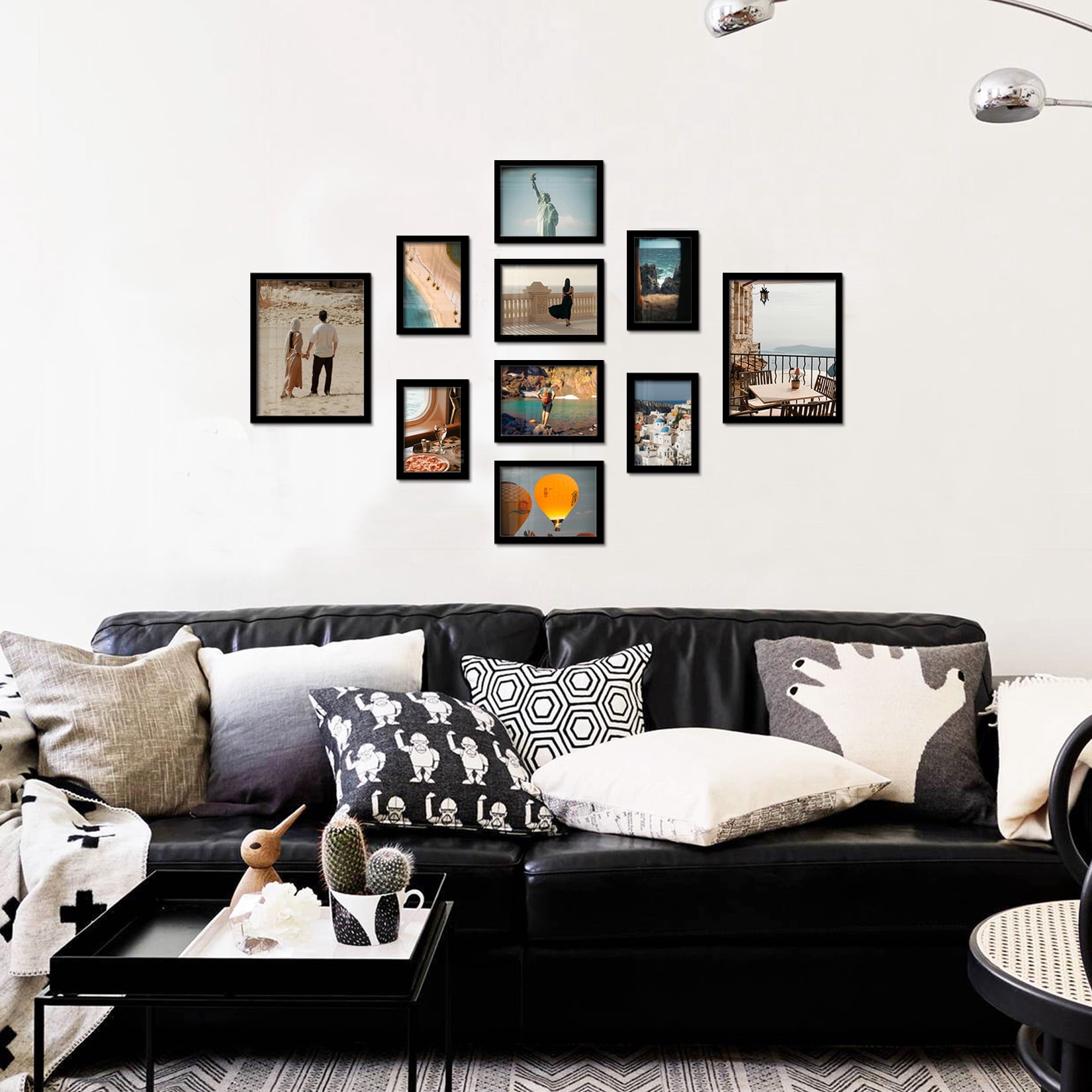 Black Picture Frames - 4x6, 5x7, 8x10 - 10 Pack Photo Frame Mix & Match Set for Wall Decor & Tabletop Display, Minimalist Black Frame Collection