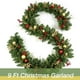thumbnail image 2 of Tiras Decorativas Adornos navideños de PVC verde de 1,8 m con luces LED, guirnalda decorativa de ratán para puerta y pared (1 unidad) JASKFLY, 2 of 7