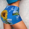 thumbnail image 4 of Uemuo Blue Sky Sunflower Pattern Women Workout Impact Shorts Scrunch Butt Lifting Gym Shorts Seamless Booty Biker Shorts-Medium, 4 of 8