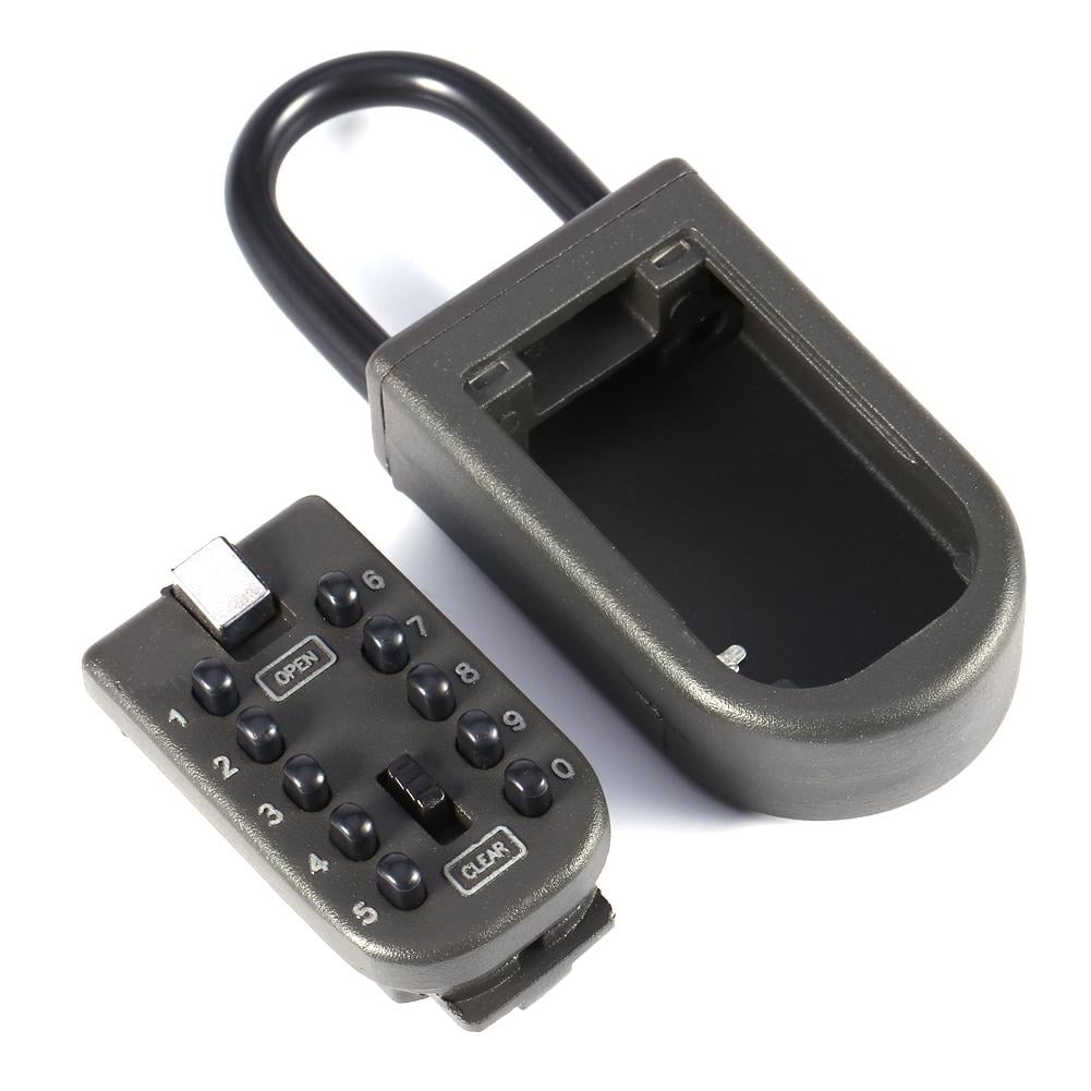 Sonew Portable Key Safe Box Lock 10 Digits Security Zinc Padlock Hide Keys Hang Door,Key Safe