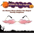 thumbnail image 3 of FEISEDY Fire Flame Sunglasses for Women Mirror Rimless Fire Shaped Novelty Sunglasses B2839, 3 of 12