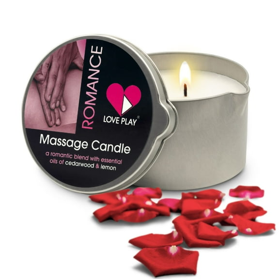 LOVE PLAY Romance Massage Oil Candle for Couples and Home Spa, Natural & Vegan (6.76oz)