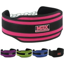 MRX Weightlifting Dip Belt Bodybuilding Training Fitness Gym Workout Lifting With Metal Chain Pink