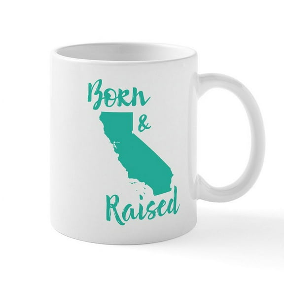 CafePress - California Born & Raised Mug - 11 oz Ceramic Mug - Novelty Coffee Tea Cup