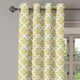 thumbnail image 2 of Ambesonne Damask Grommet Curtain, Traditional Antique, 50" x 96", Green Yellow and White, 2 of 6