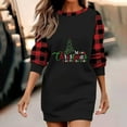 thumbnail image 2 of TIMIFIS Robe de Noël pour Femmes, Décontractée, à Manches Longues, à Carreaux Imprimés, Col Rond, Mini-Robe pour Dames, Printemps, 2 of 4