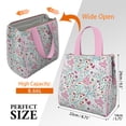 thumbnail image 3 of Pioneer Flower Floral Print Pattern Insulated Lunch Bag for Women & Adults,Large Portable Soft Cooler Lunch Bag,Thermal Food Storage Tote with Pearl Cotton,8.66L,8.75x5.75x9.5 Inch, 3 of 6