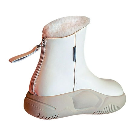 

Women s Winter Snow Boots Anti Slip Fashion Soft Plush Waterproof Ankle Booties Warm Comfortable Hiking Boots for Hiker Outdoor Trail Work Beige 37