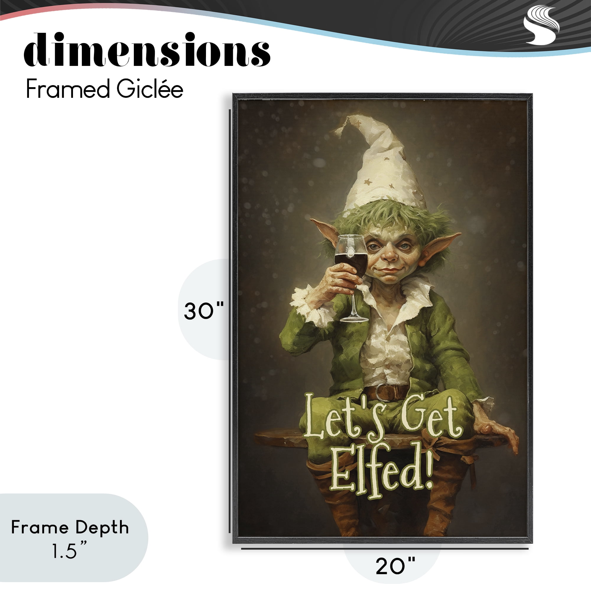 Stupell Industries Let's Get Elfed Black Framed Giclee Art, design by Tina LeCour