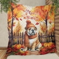 thumbnail image 3 of Happy Thanksgiving Bulldog Give Thanks Fall Beanie Scarf Welcome Quilt Blanket Dog Lover Gifts Idea Cozy Comforter Throw Blanket - 00020, 3 of 5