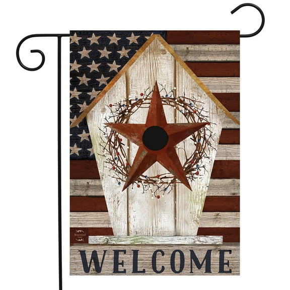 Briarwood Lane Rustic American Birdhouse Primitive Garden Flag