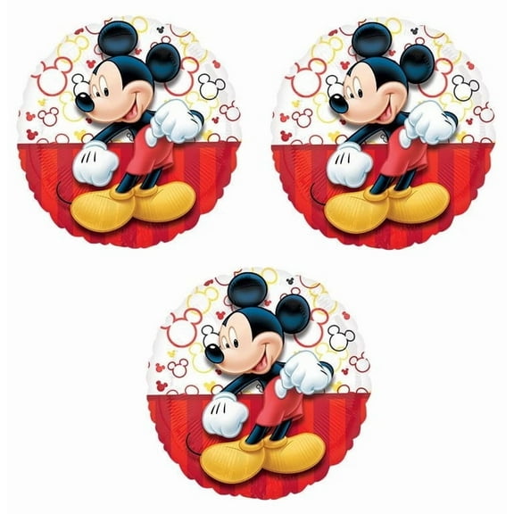 (3) 18" Mickey Mouse Portrait Mylar Foil Balloons